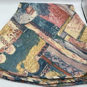 Vintage Croscill Isis Abstract Fabric Table Cloth  Retro 1980’s  Round 72”